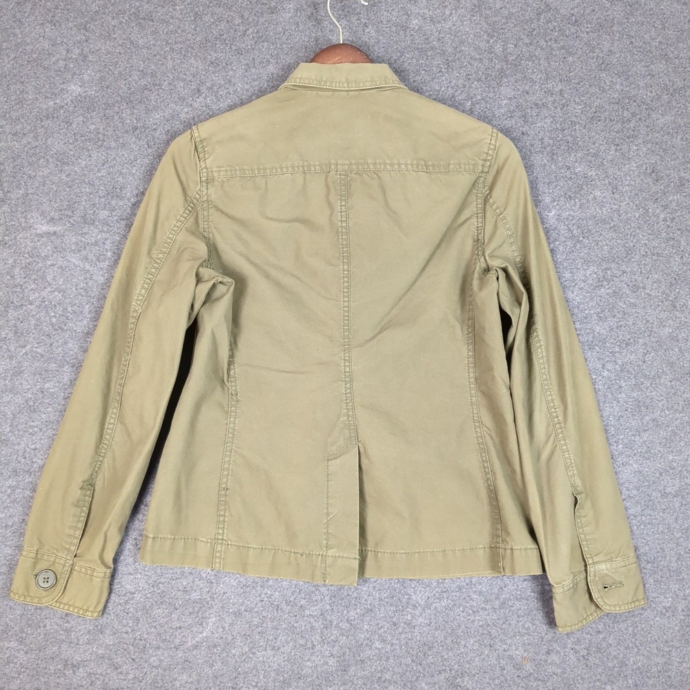 GAP Womens Olive Green Cotton Utility Blazer Jacket Small 3-Button Safari Style - Picture 7 of 13